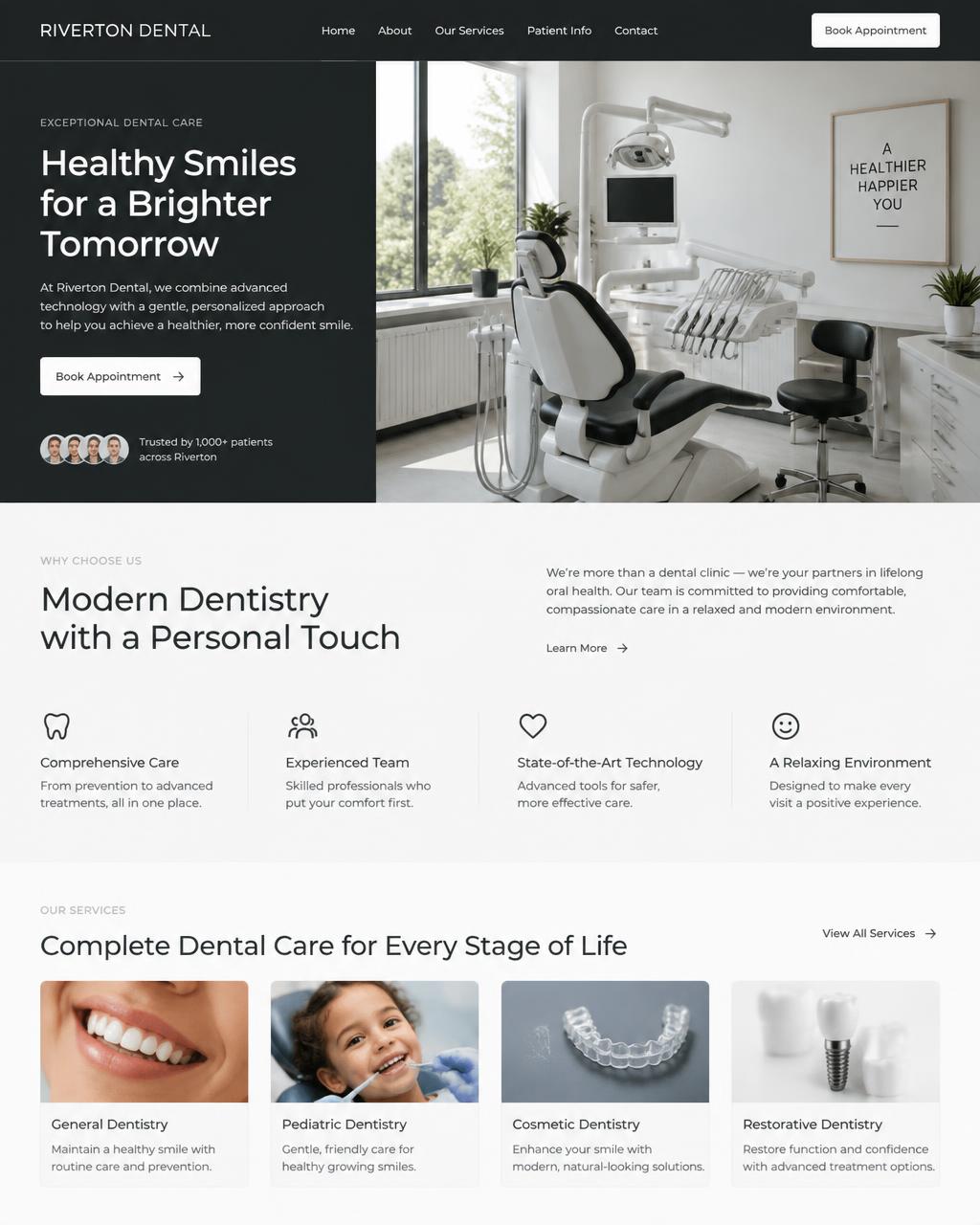 Riverton Dental website concept