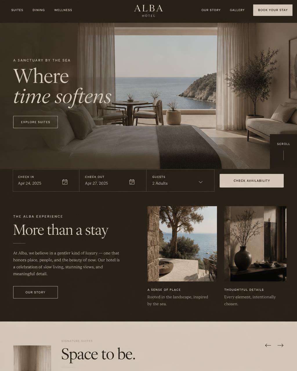Alba Hotel website concept