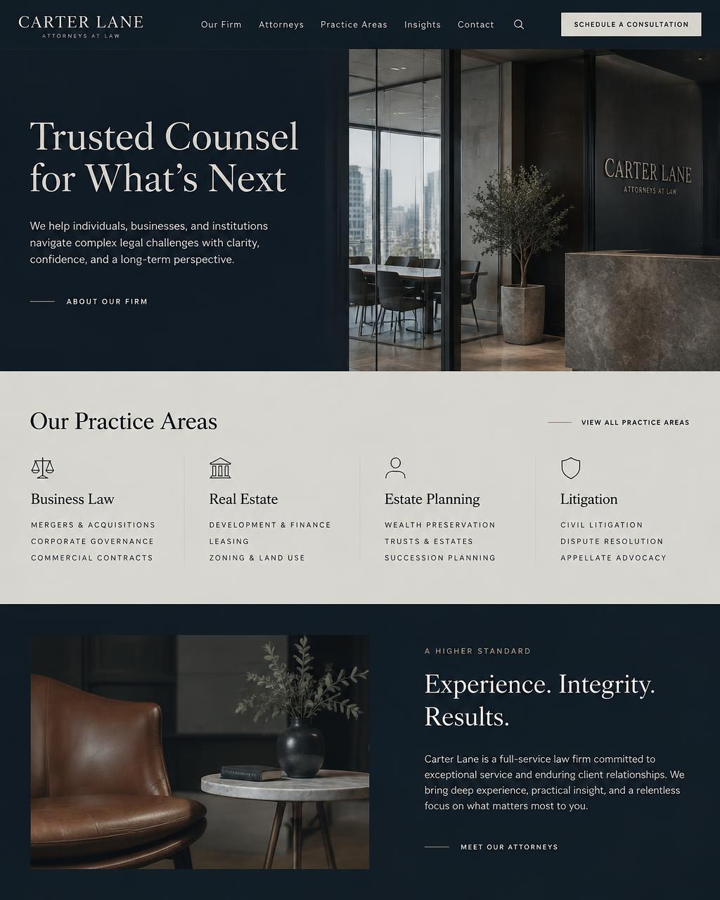 Carter Lane website concept